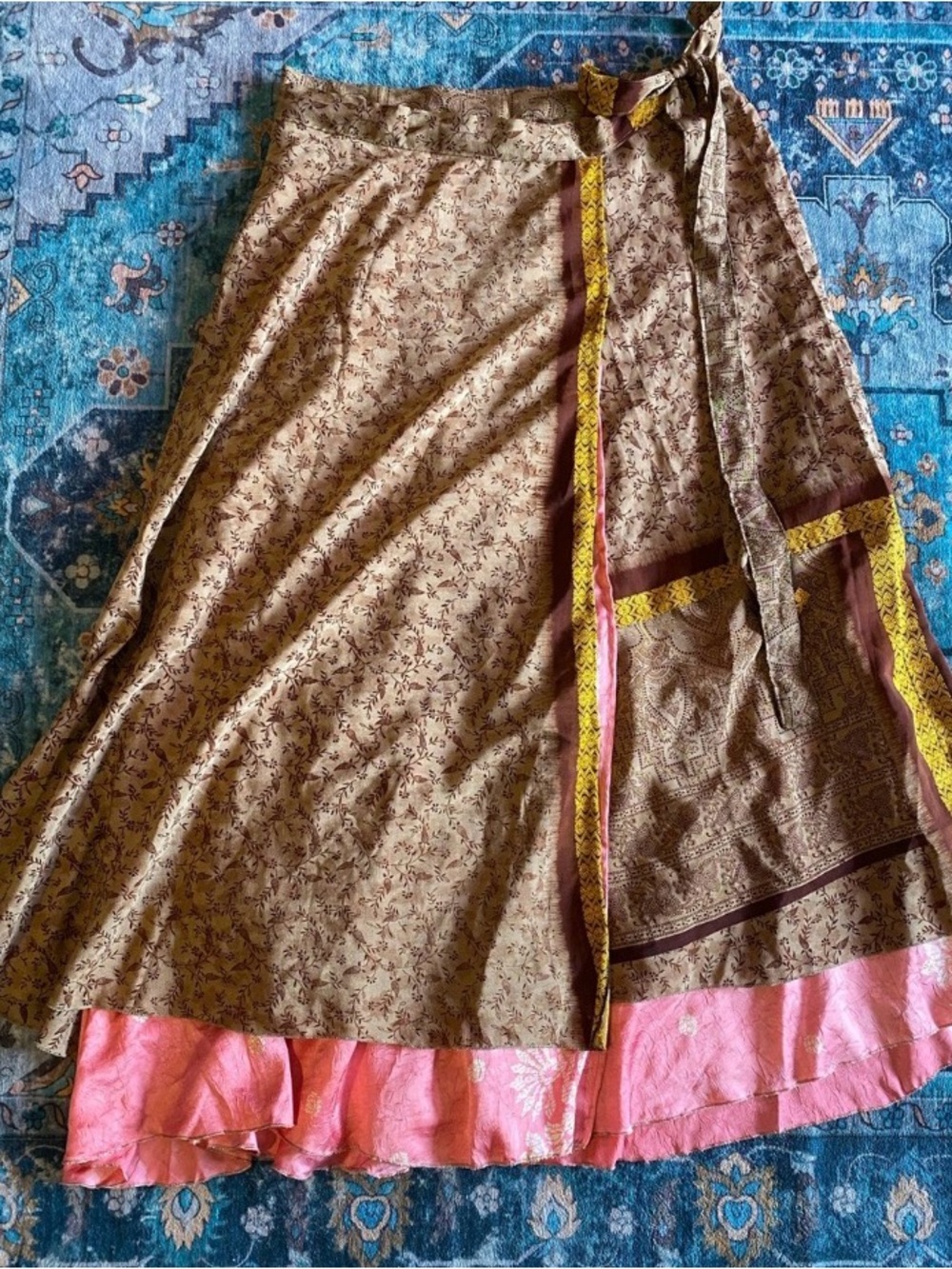 NWOT Darn Good Yarn Reversible/adjustable sari skirt